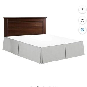 600 Thread Count 100% Natural Cotton Queen One Bed Skirt Split Silver Grey 20 In